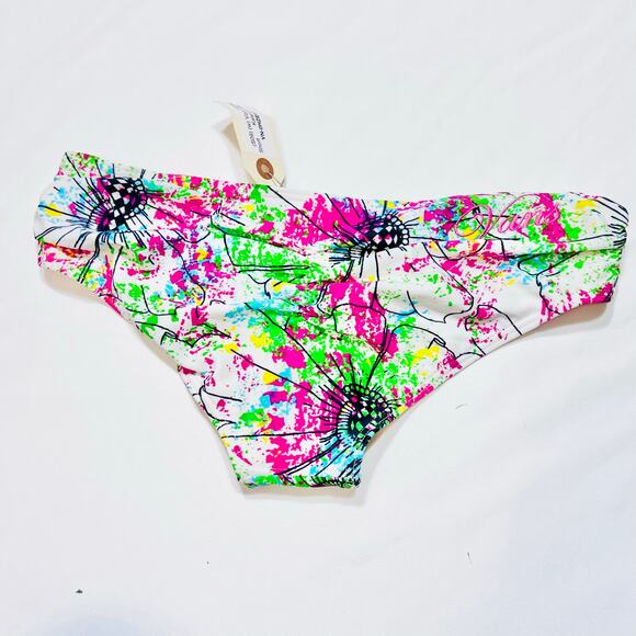 Vans Bikini Set Ruched Hipster Kaleidoscope Floral Print Medium Swimwear New - Picture 4 of 6